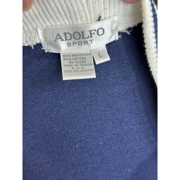 1980s Adolfo color blocked cardigan jacket Size L - Picture 4 of 5